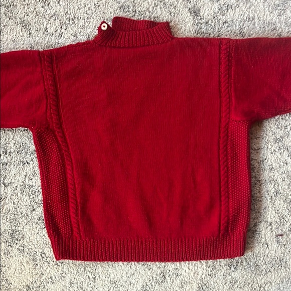 MADE IN URUGUAY Ladies medium Red Turtleneck Sweater 100% virgin wool hand knit - Picture 9 of 10